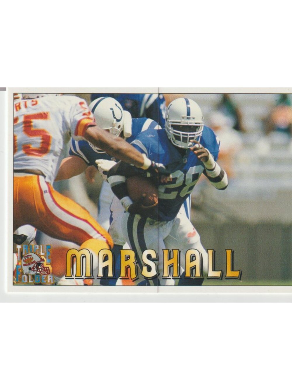 Marshall Faulk 1994 Pacific Trading Cards Triple Folder – Ungraded – Colts